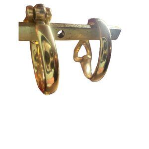 Vintage Napier Gold Tone Huggie Small Hoop Clip-on Earrings